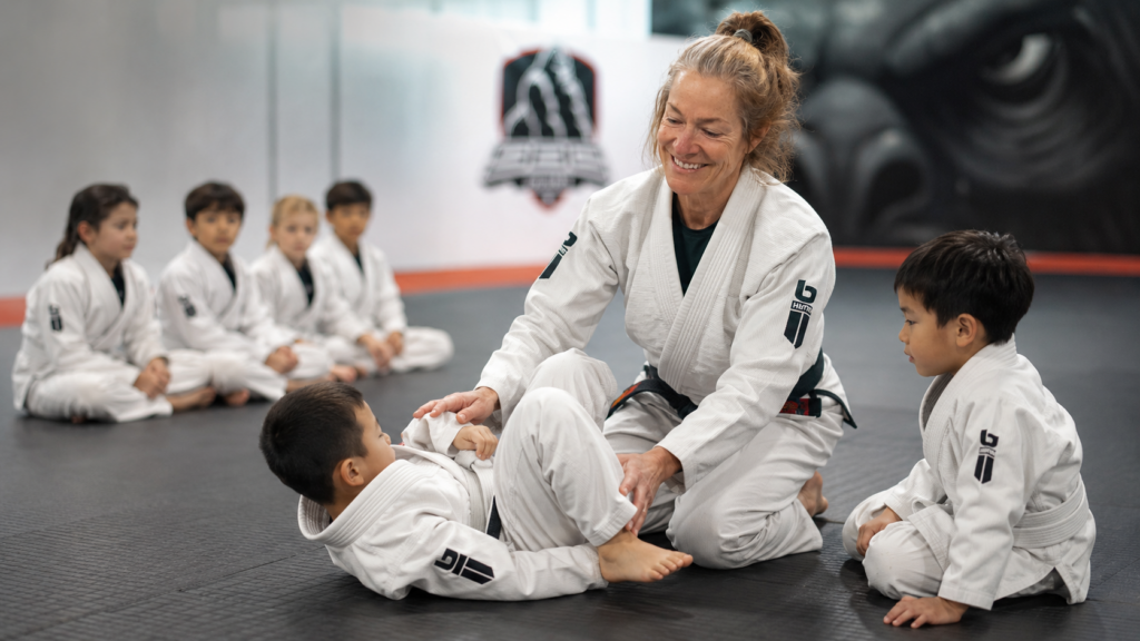 Children staying calm during kids jiu-jitsu class at Straight Blast Gym Calgary